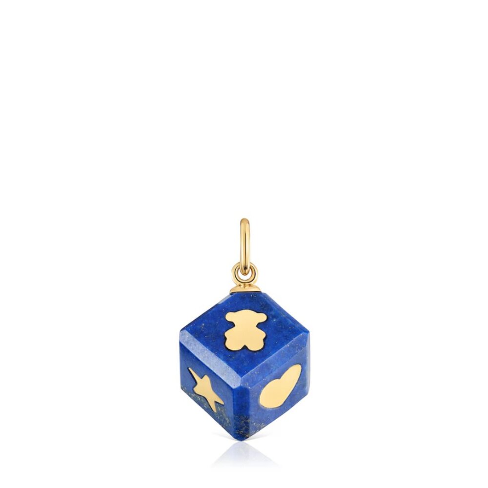 Tous Gold Pendant with Lapis Lazuli Cube